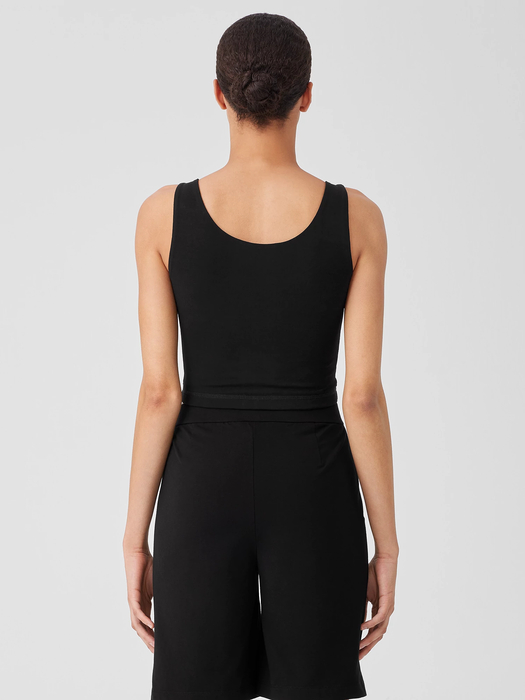 Pima Cotton Stretch Jersey Cropped Tank