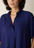 Silk Georgette Crepe Split Neck Top