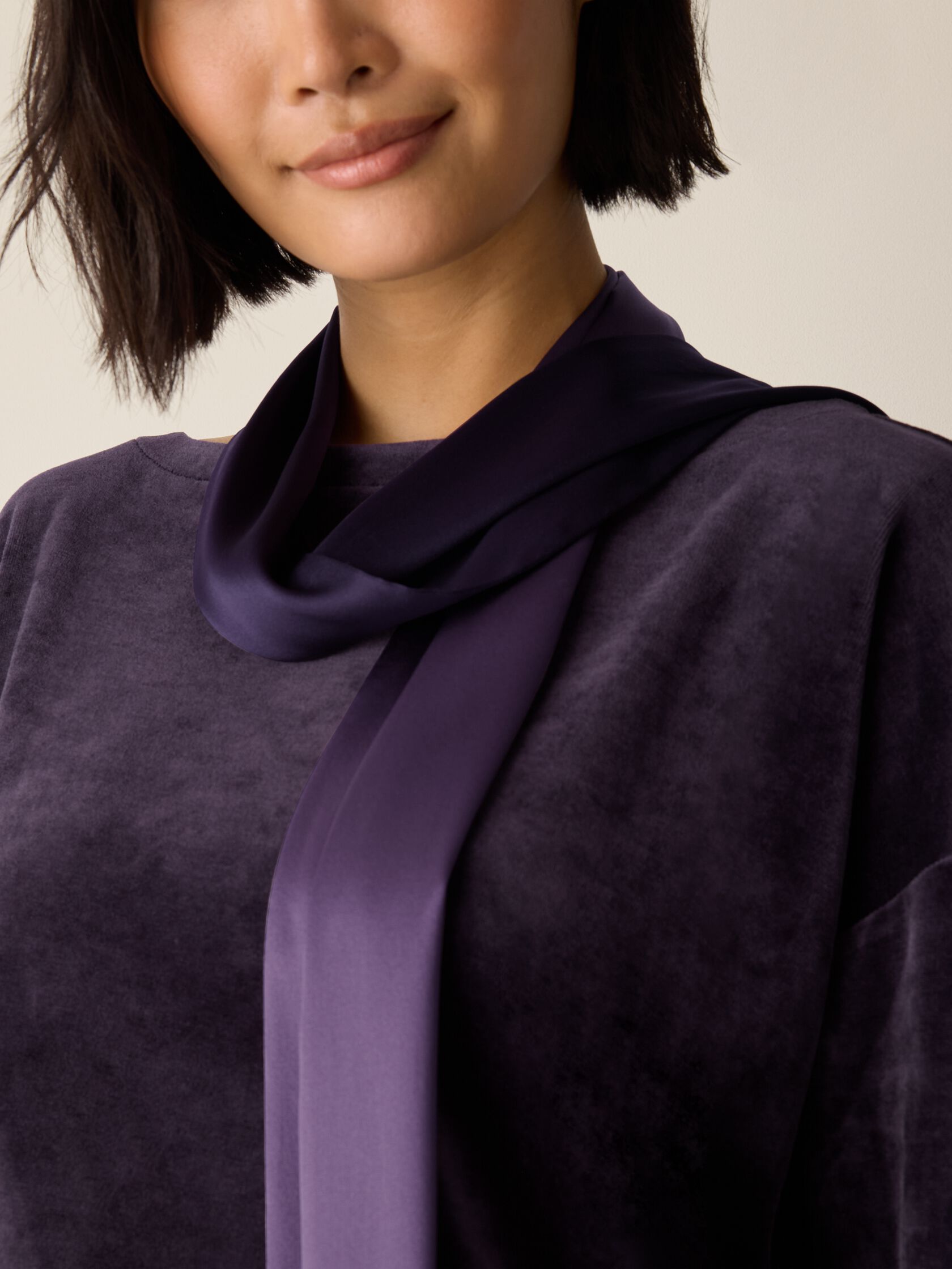 Ombré Silk Charmeuse Double Tie Scarf