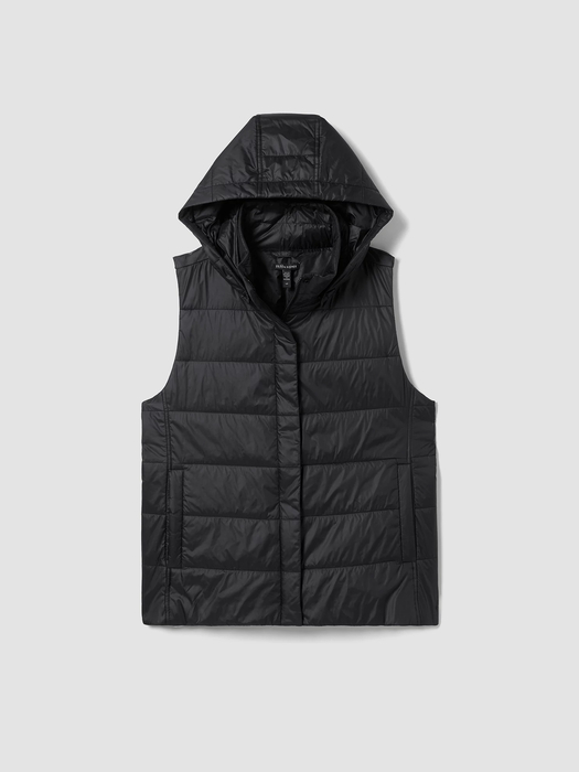 Eggshell Recycled Nylon Vest with Removable Hood
