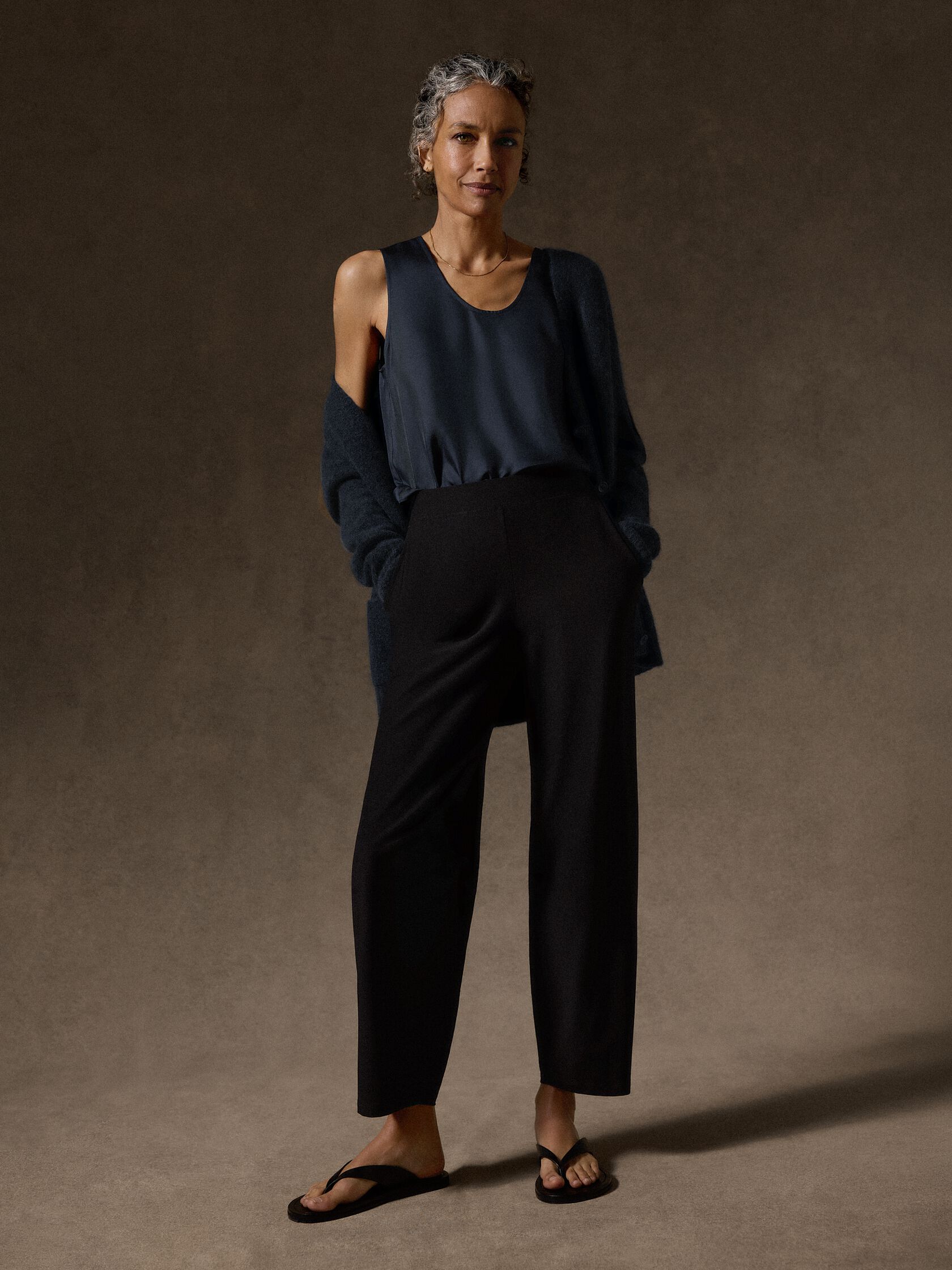 Washable Stretch Crepe Arch Pant