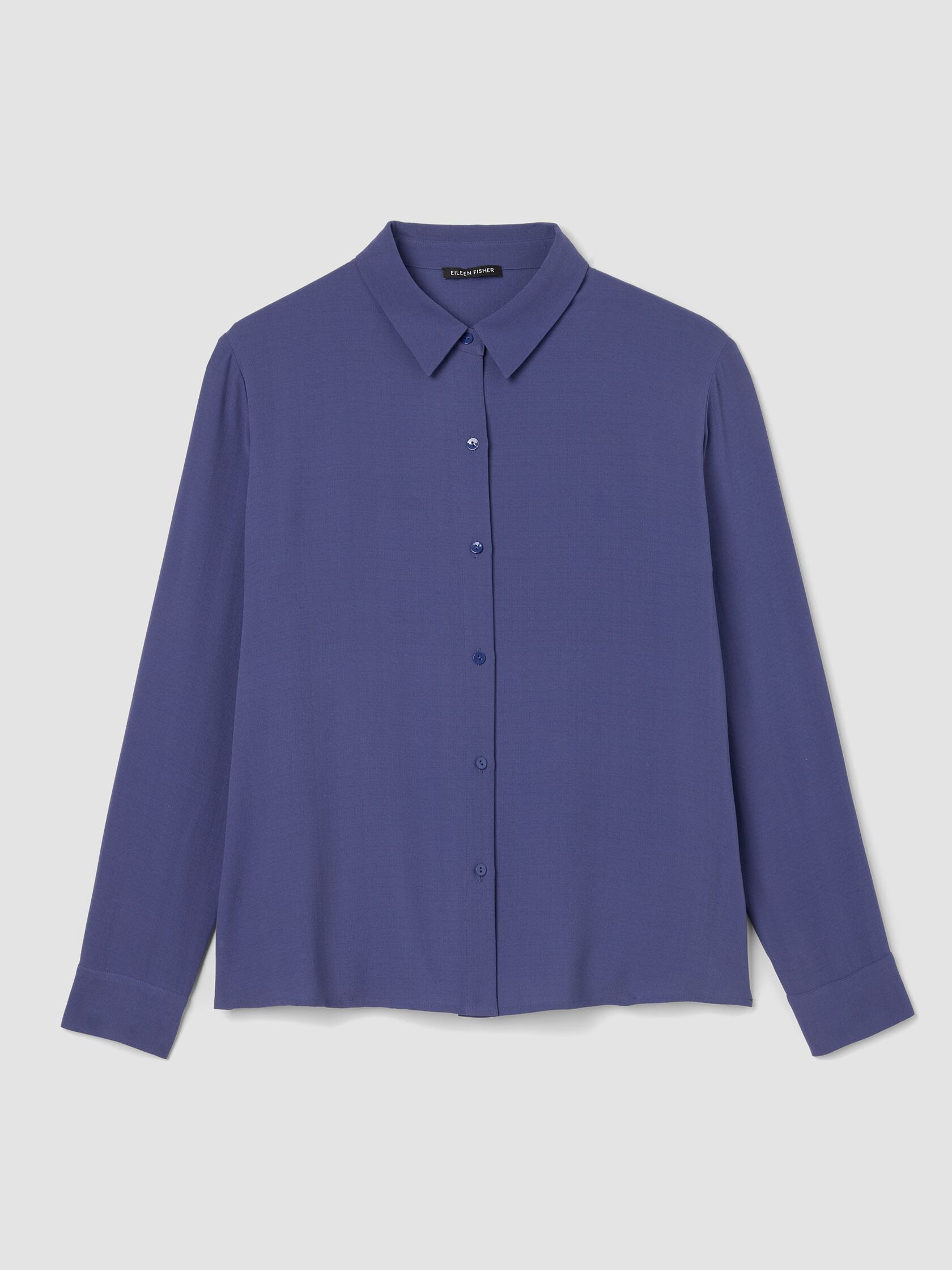 Silk Georgette Crepe Classic Collar Shirt