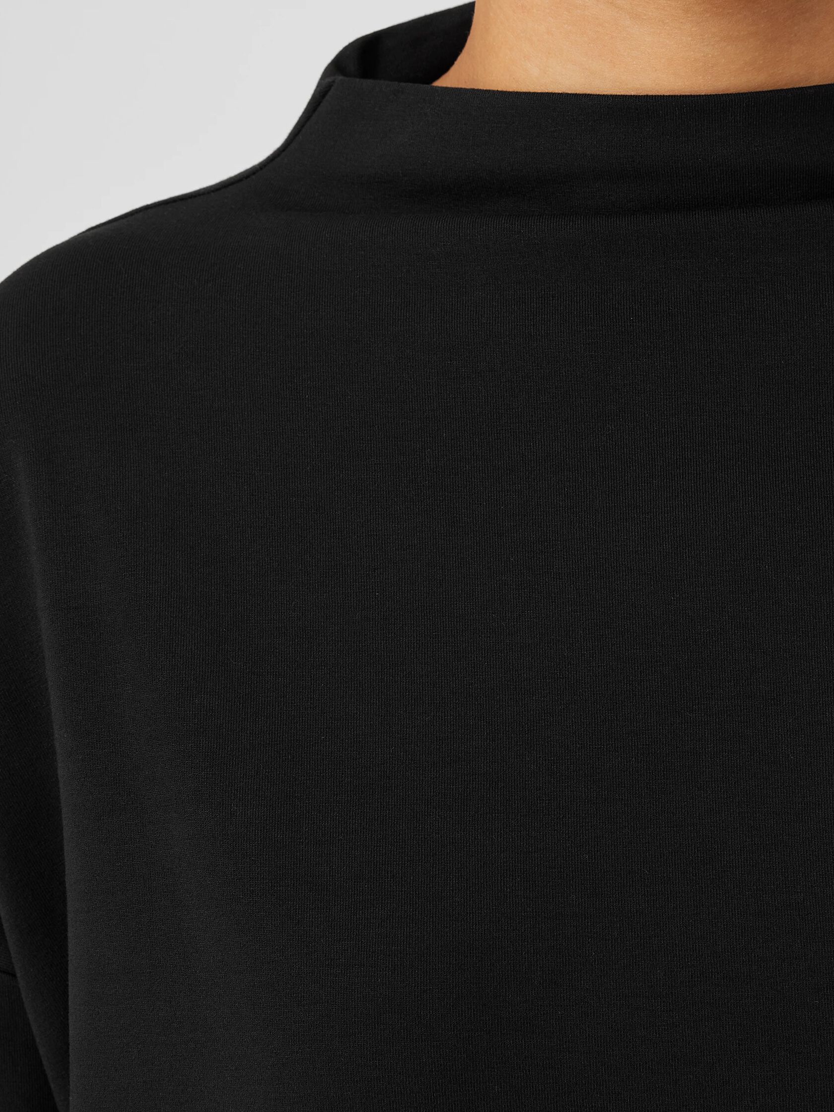 Stretch Jersey Knit Funnel Neck Top