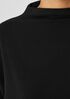 Stretch Jersey Knit Funnel Neck Top