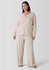 Mélange Organic Cotton Waffle Henley Sleep Top