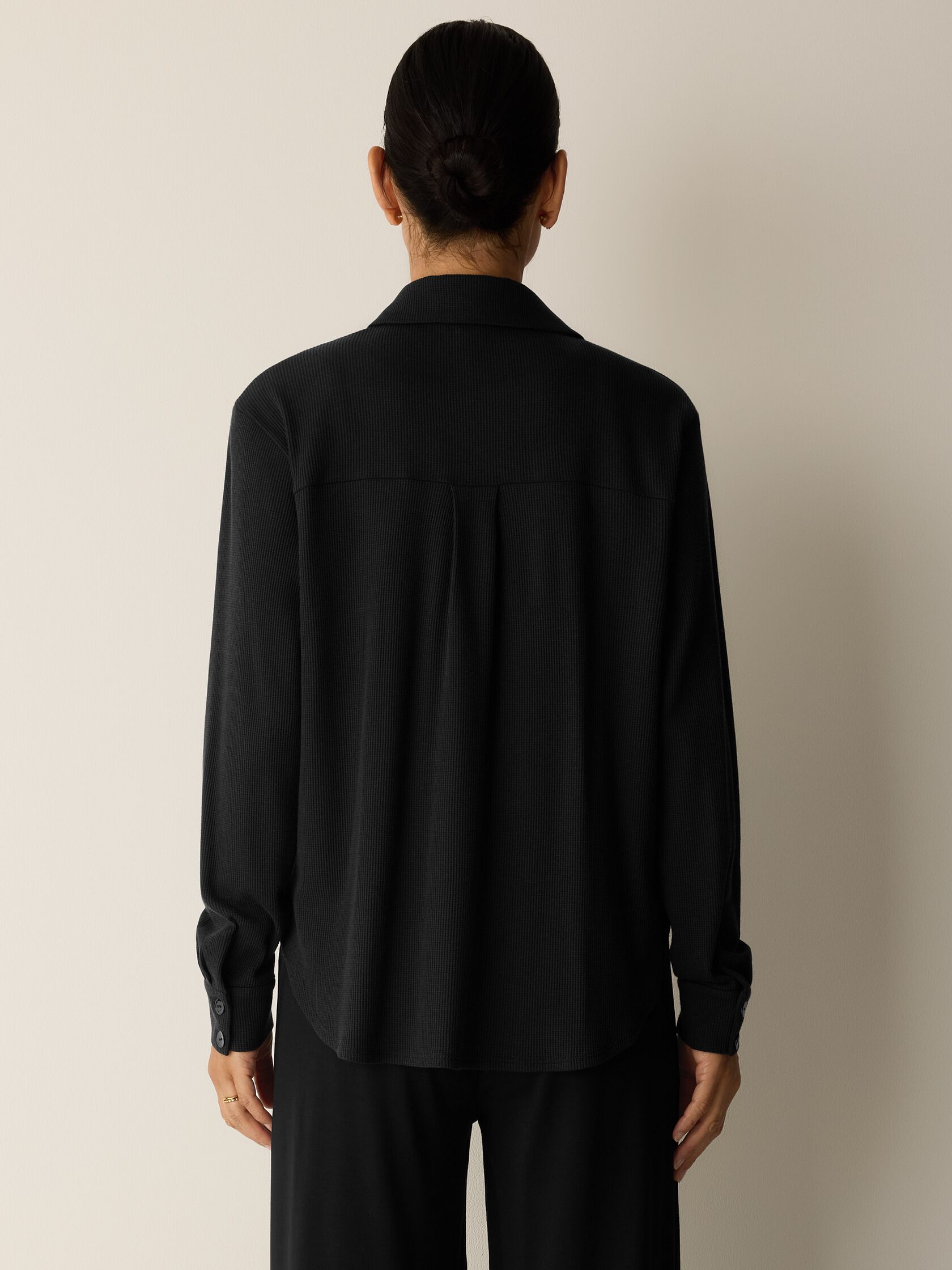Cozy Waffle Knit Classic Collar Shirt