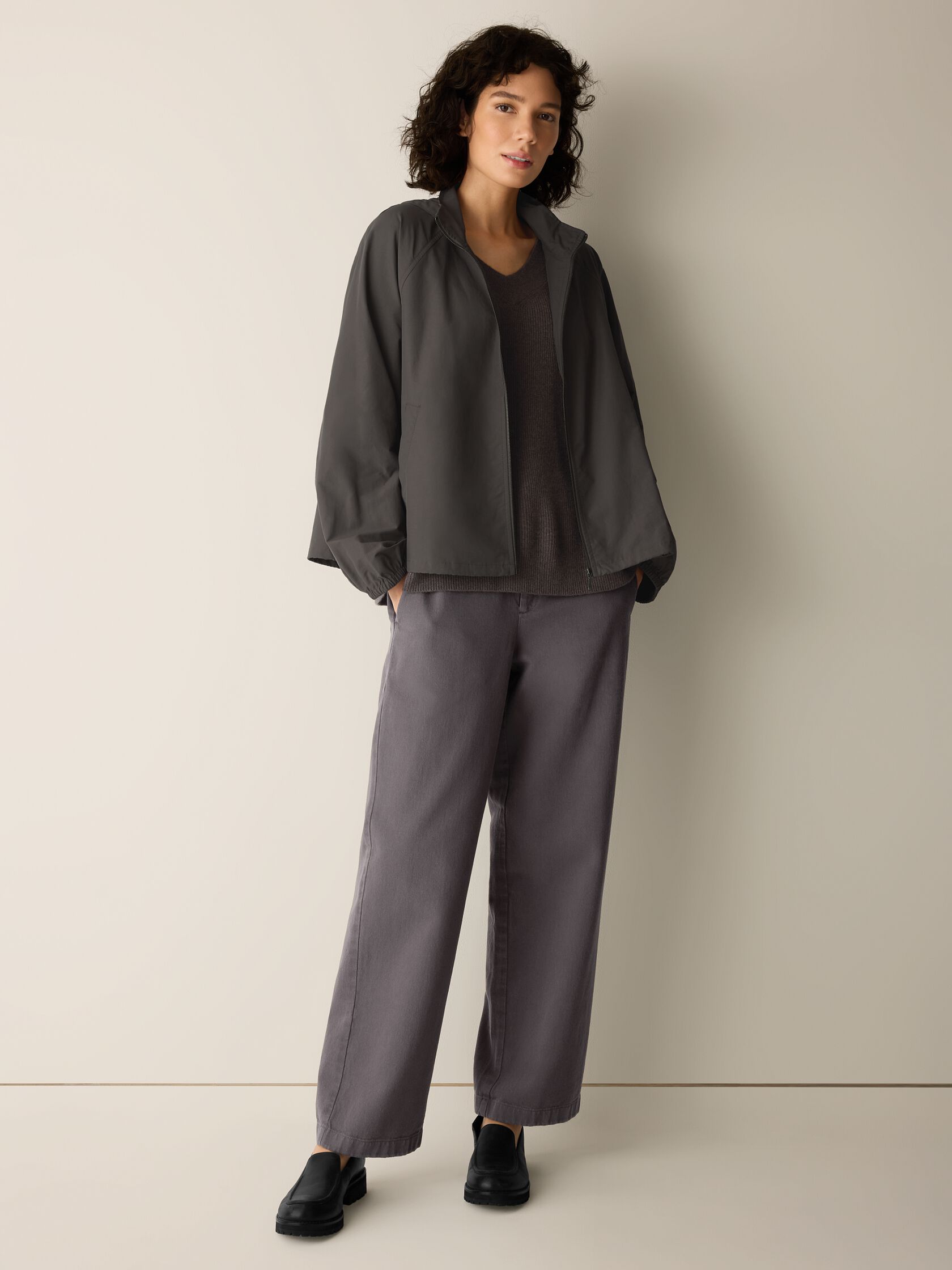 Light Cotton Nylon Hooded Coat