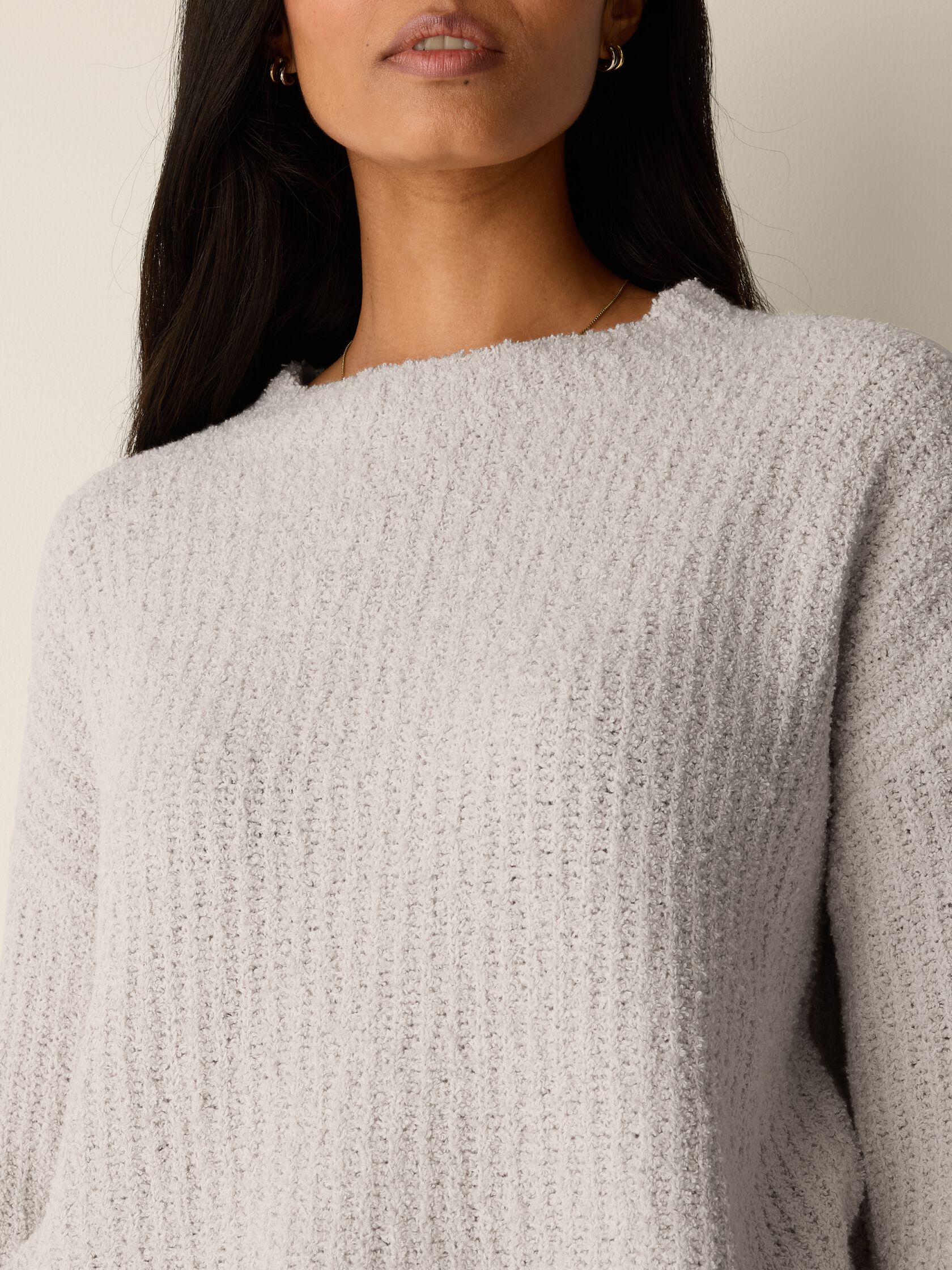 Organic Cotton Fluff Funnel Neck Top
