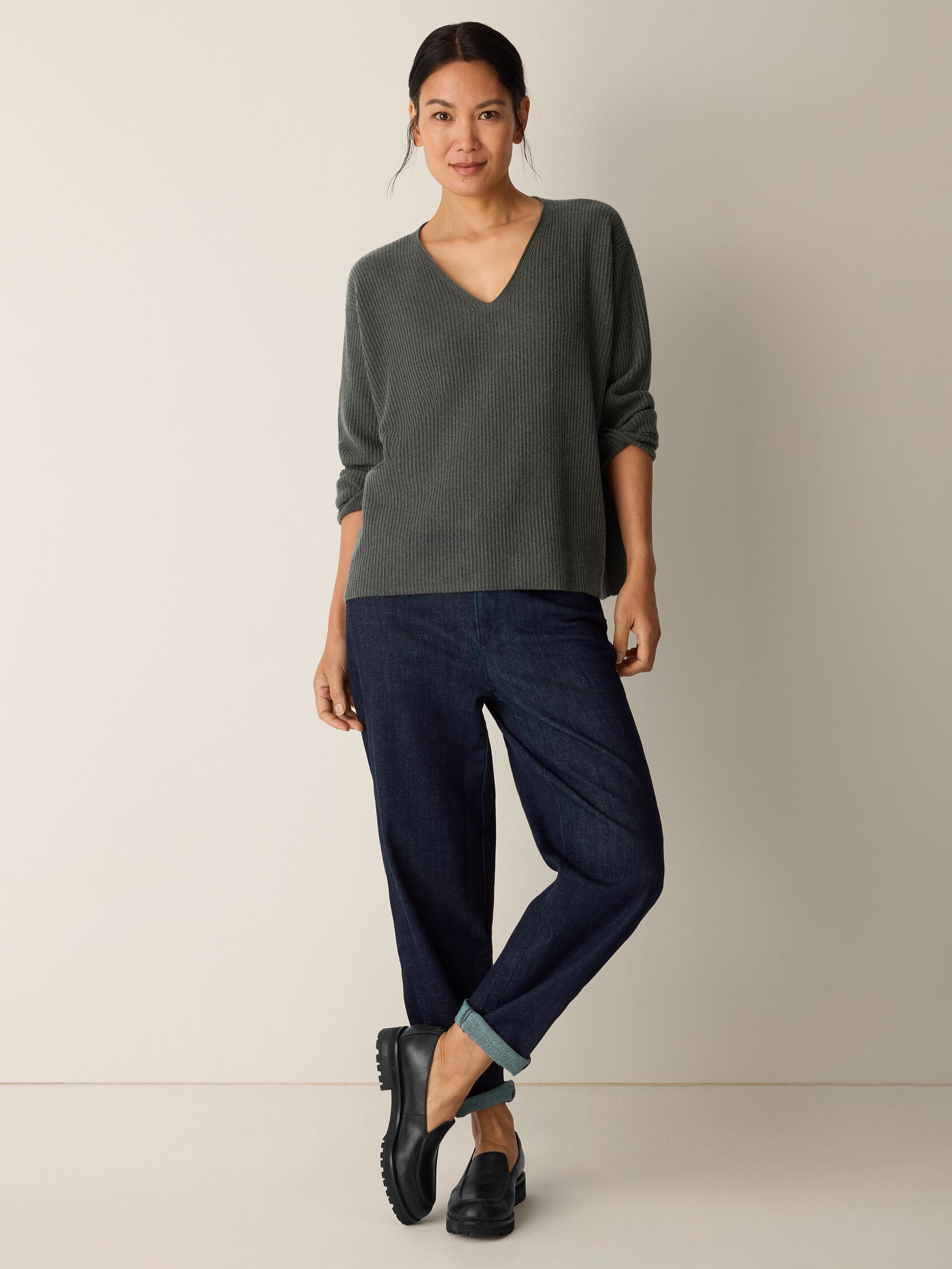 Italian Cashmere V-Neck Top