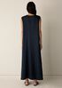 Dimensional Silk Jacquard Round Neck Dress