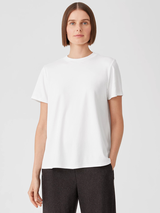 Organic Pima Cotton Interlock Mock Neck Tee