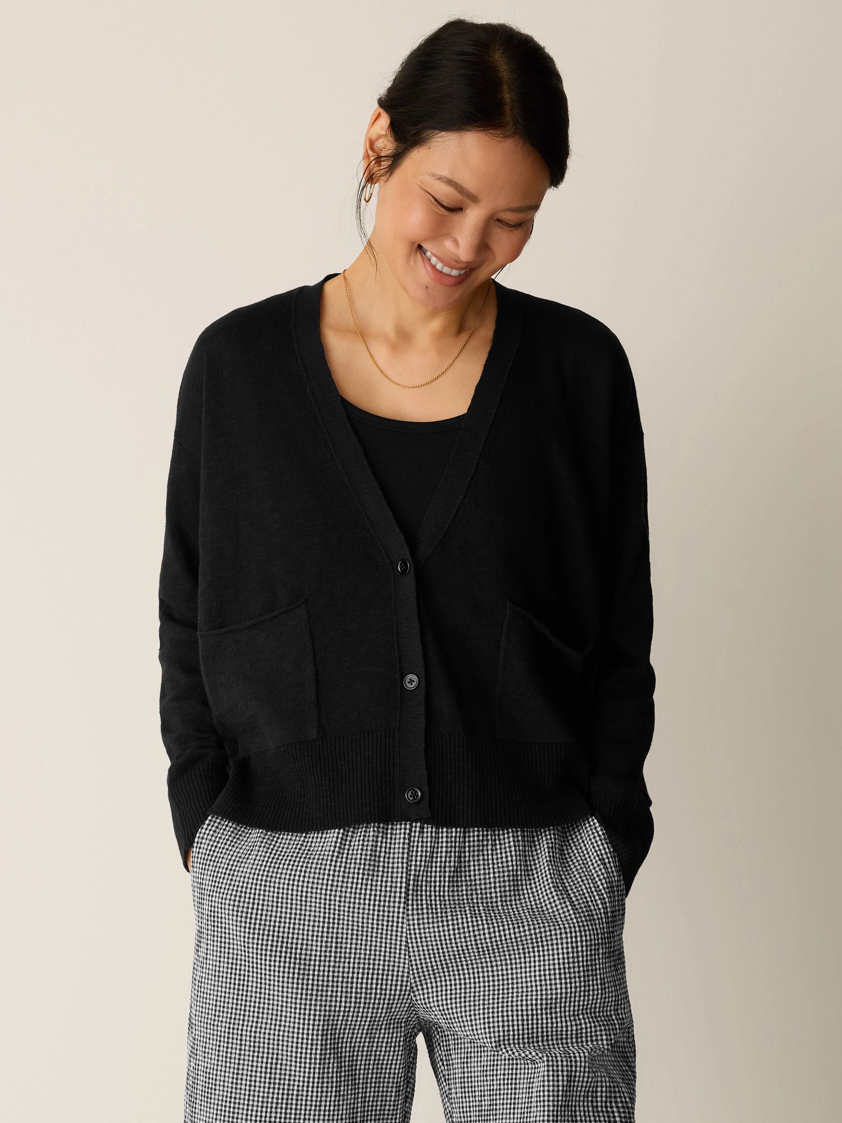 Organic Linen Cotton Slub Slouchy Cardigan