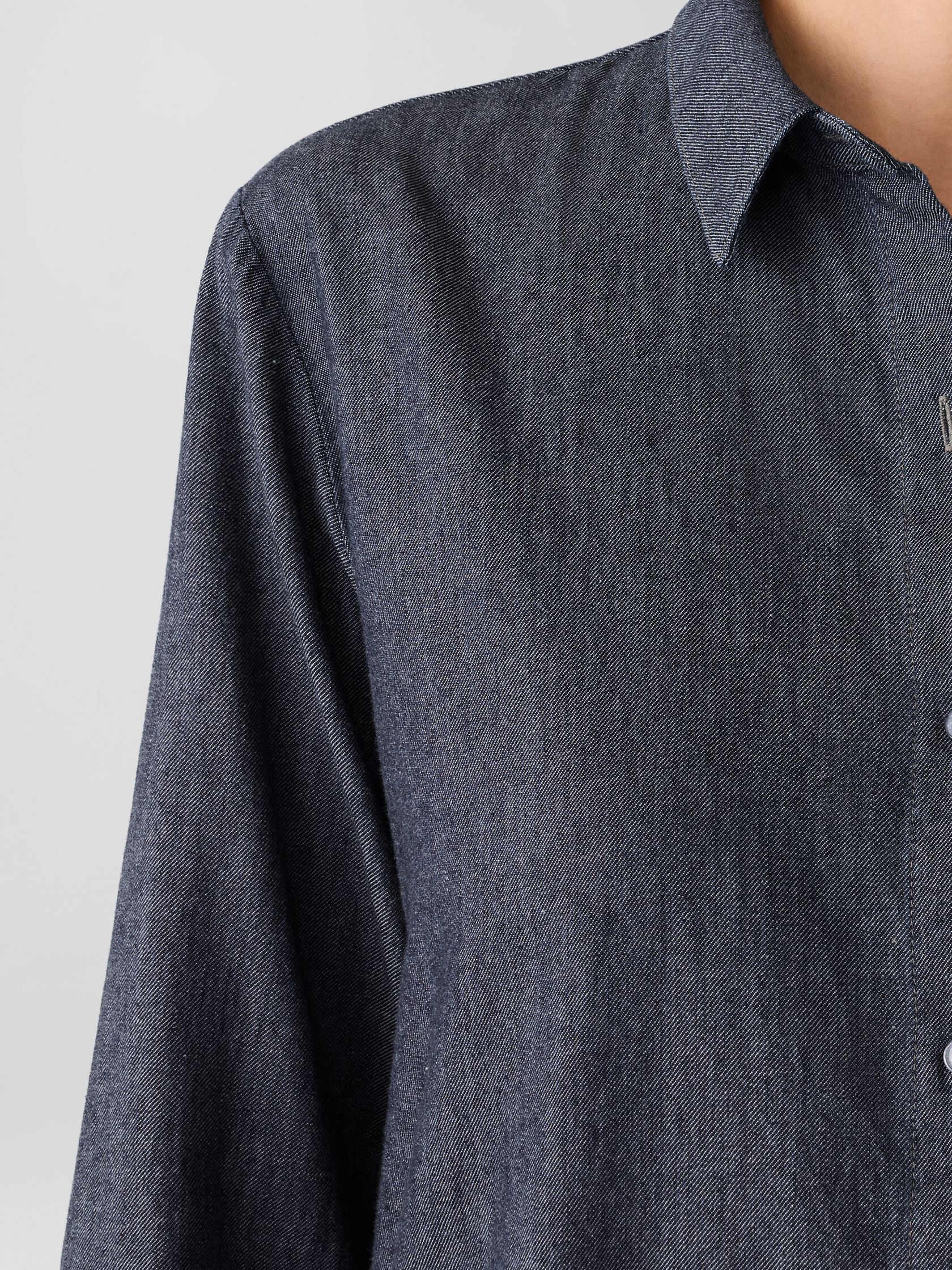 Airy Organic Cotton Twill Classic Collar Shirt