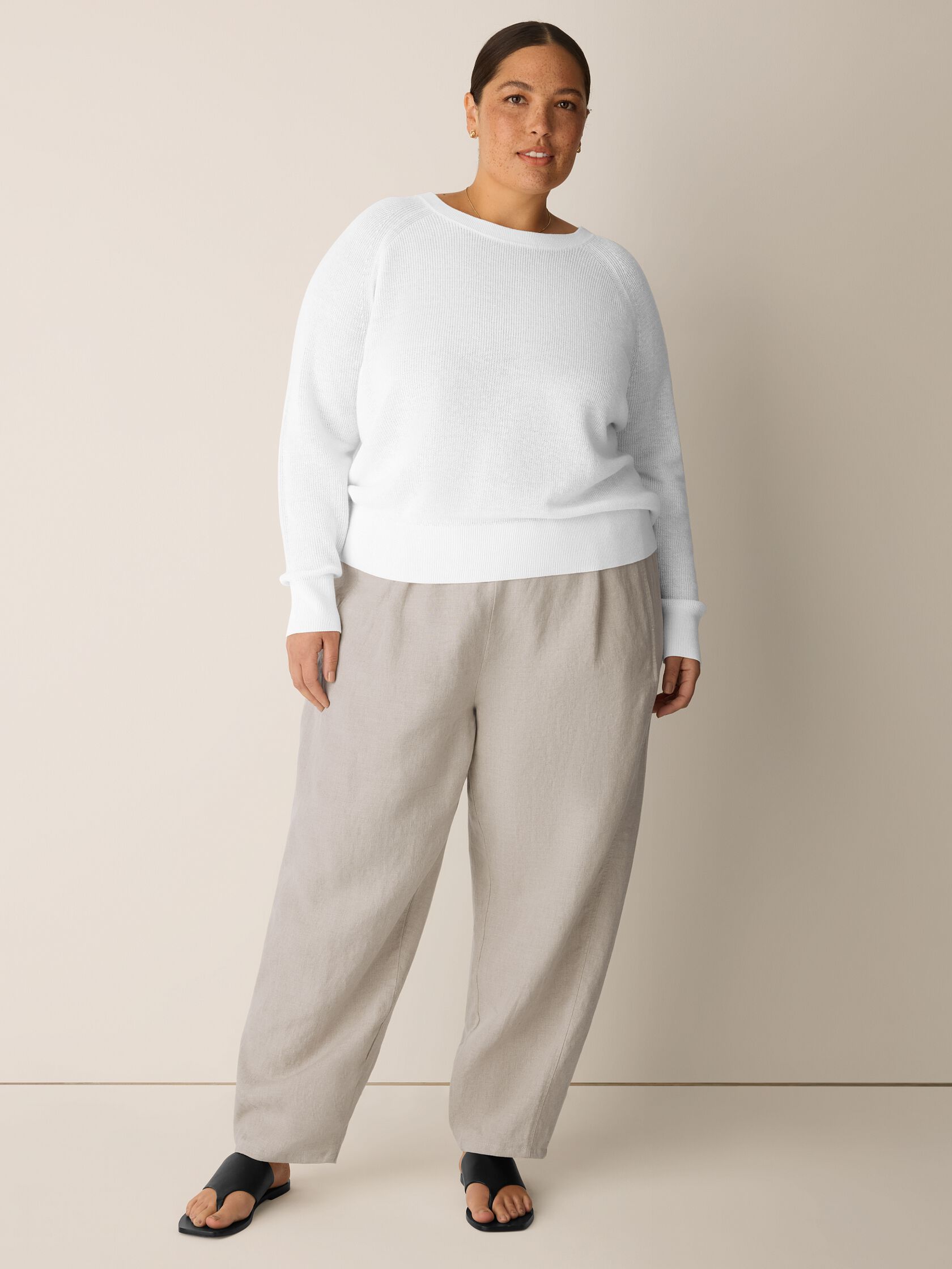 Organic Linen Pleated Lantern Pant
