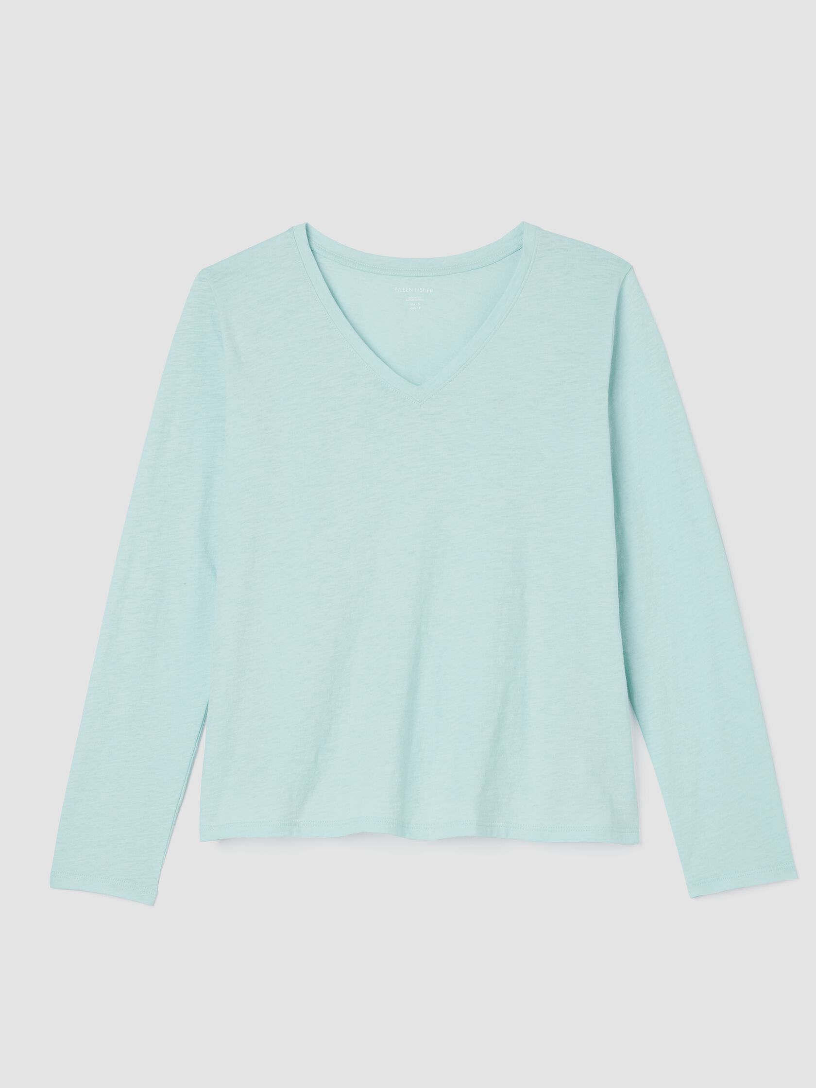 Organic Cotton Slubby Jersey V-Neck Top