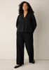 Textured Cotton Doubleknit High Collar Jacket
