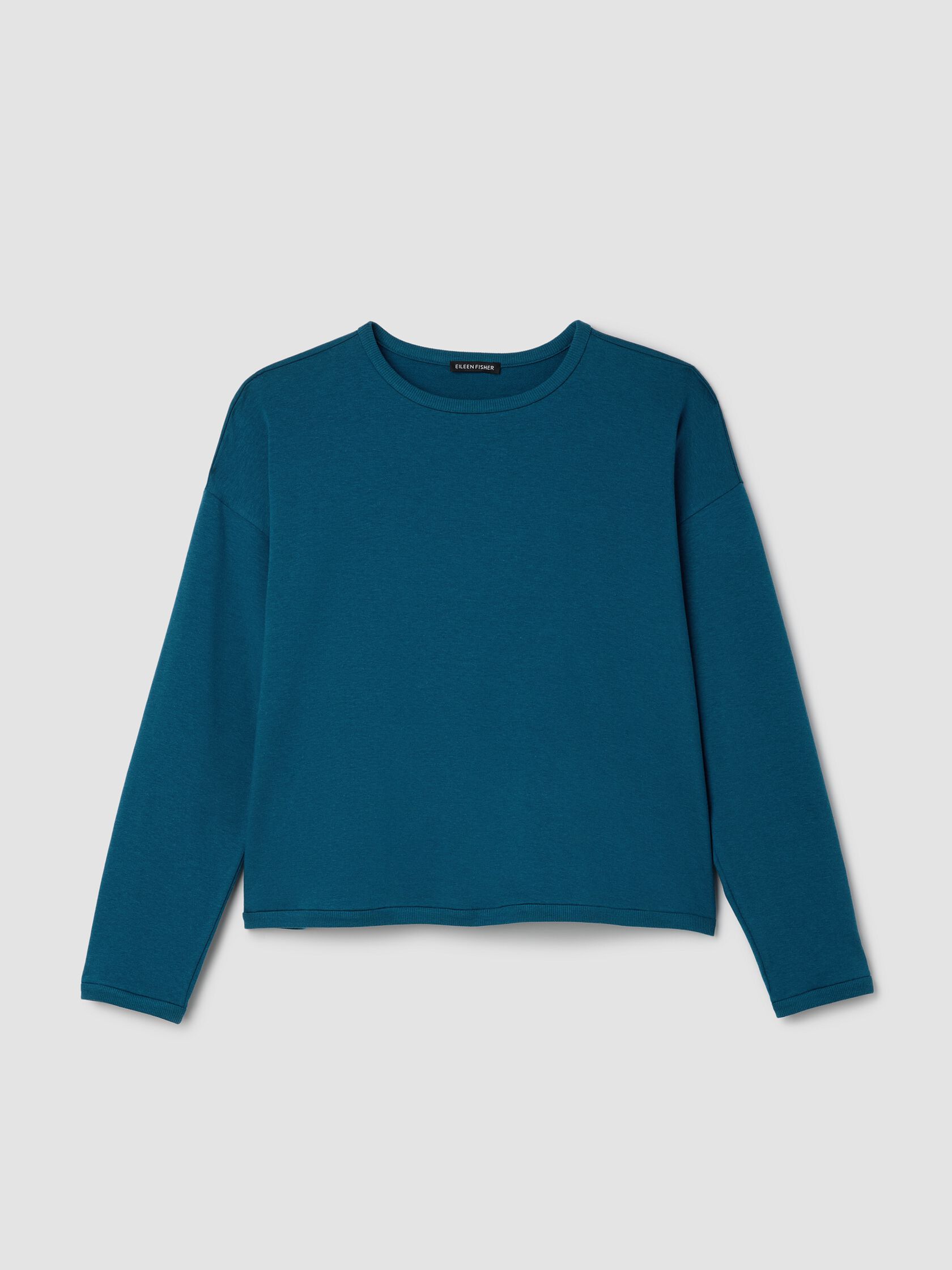 Cozy Brushed Terry Hug Round Neck Box-Top