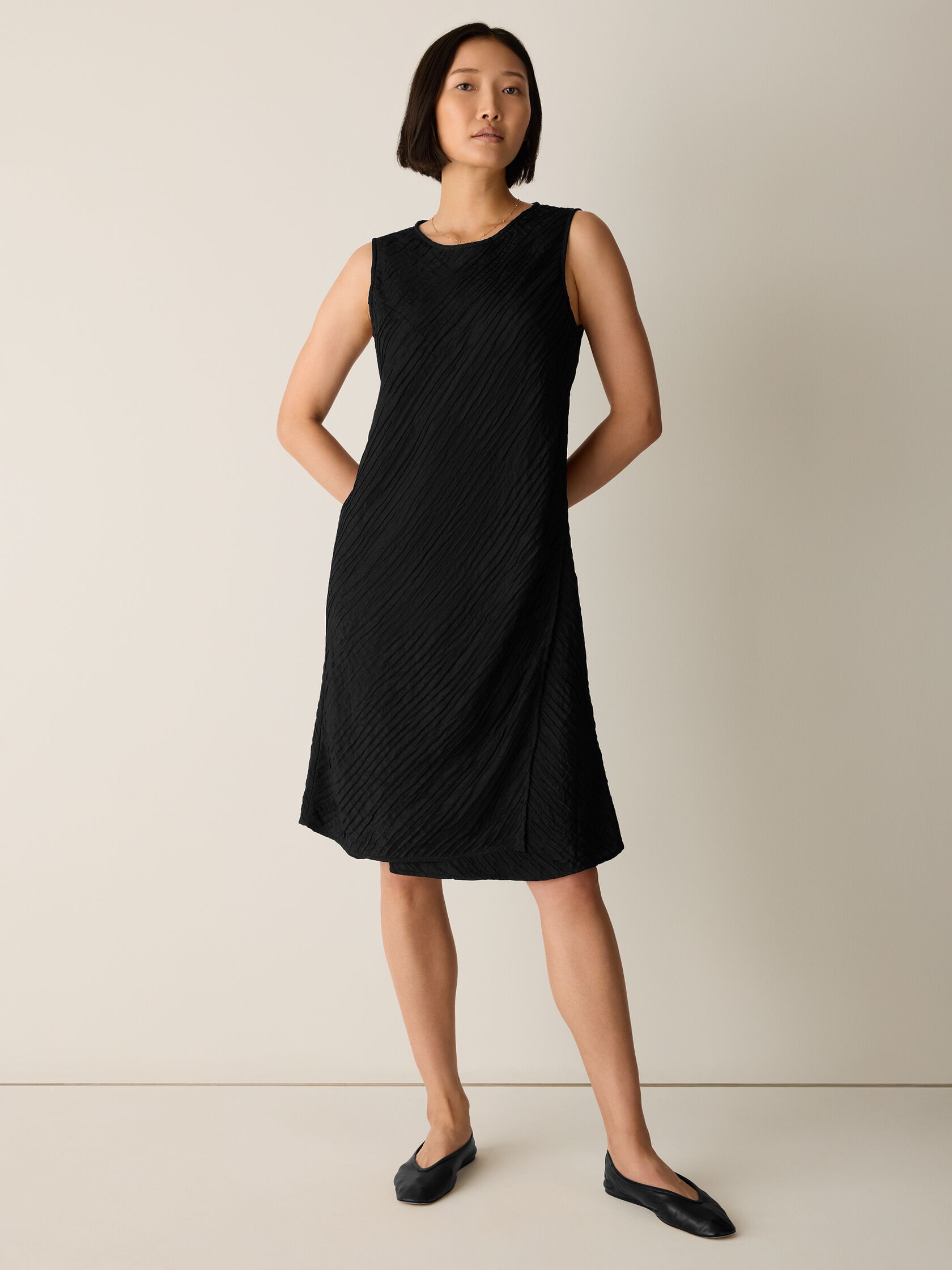 Textured Silk Jacquard Wrap Dress