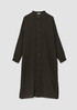 Puckered Organic Linen Long Shirtdress