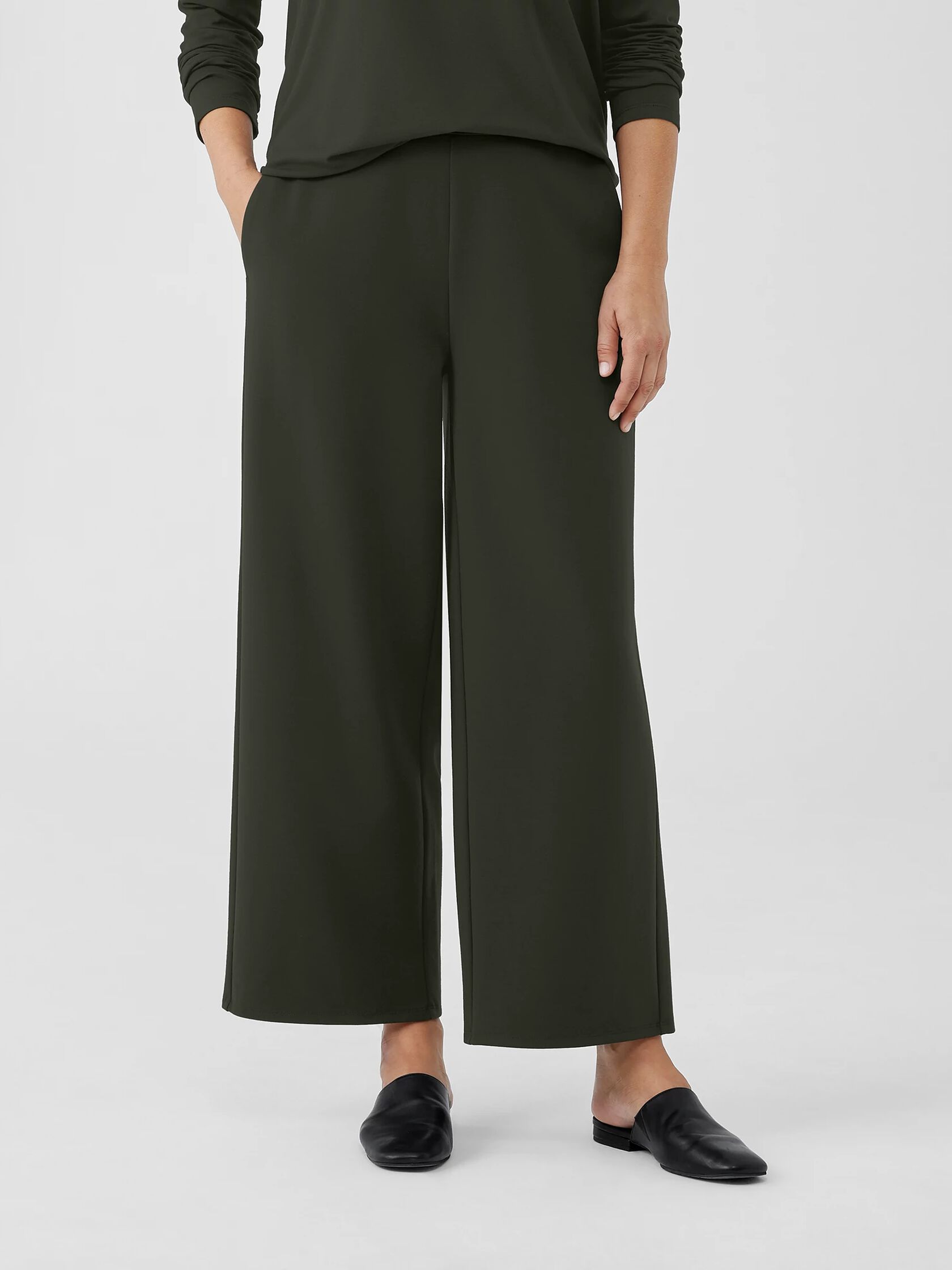 Washable Flex Ponte Wide-Leg Pant