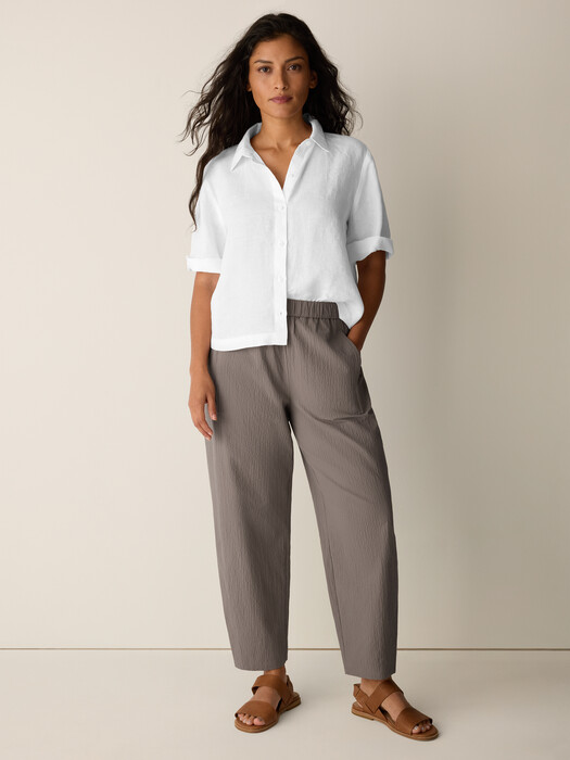 Eileen Fisher - Women's Organic Cotton Pucker Lantern Pant - Brown - Size: 2X regular Eileen Fisher - Women's Organic Cotton Pucker Lantern Pant - Brown - Size: 2X regular