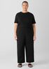 Cotton Blend Ponte Wide-Leg Pant