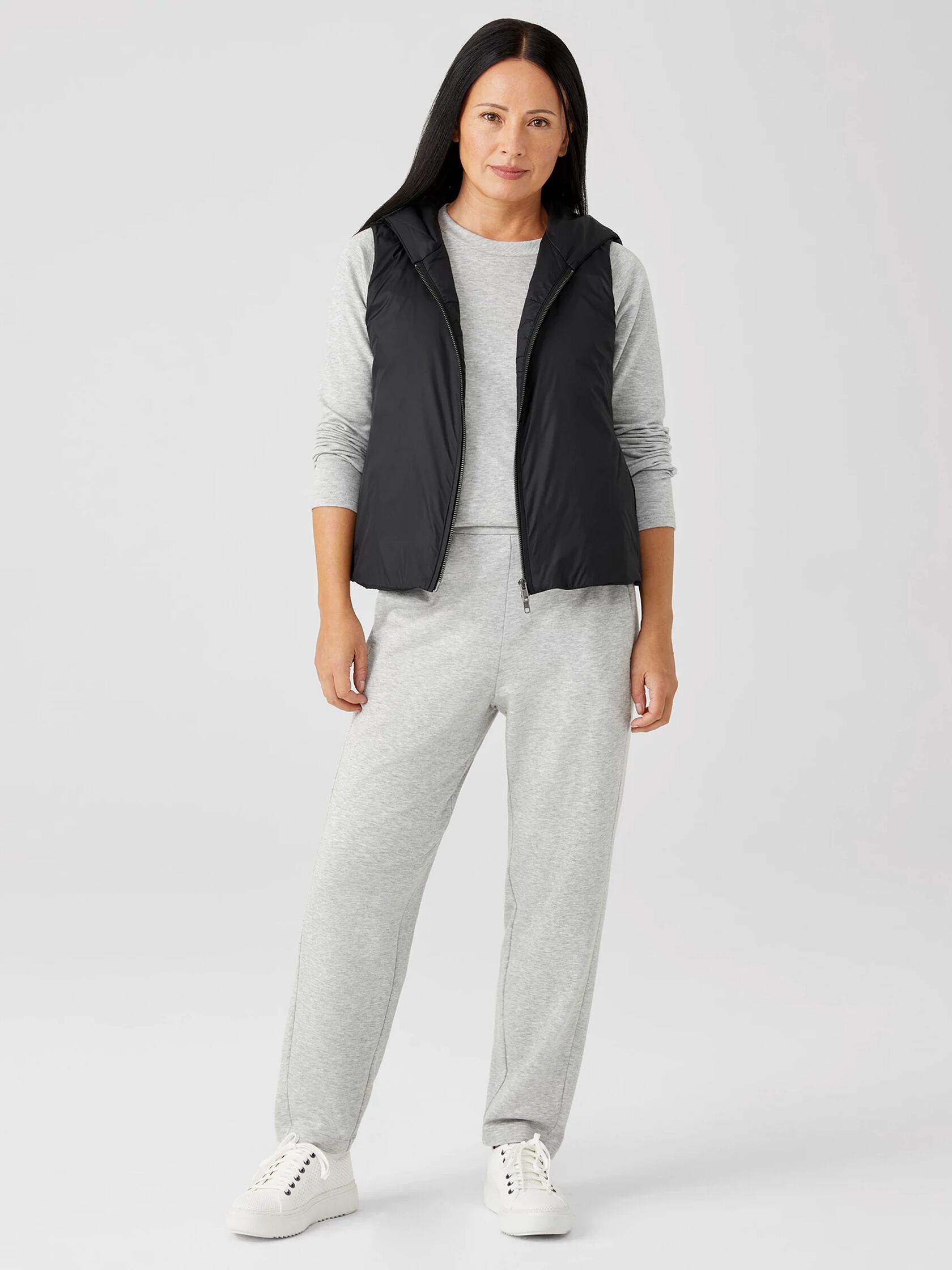 Eggshell Recycled Nylon Hooded Vest