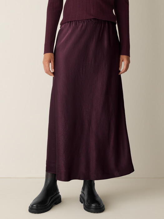 Textured Satin Slip Skirt