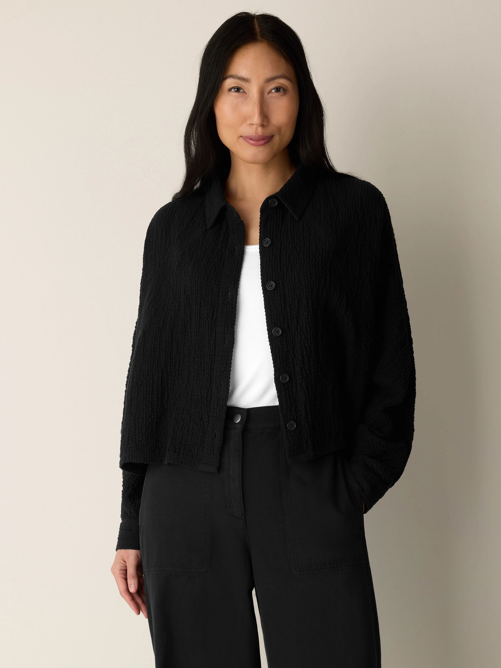 Organic Cotton Doubleweave Classic Collar Jacket
