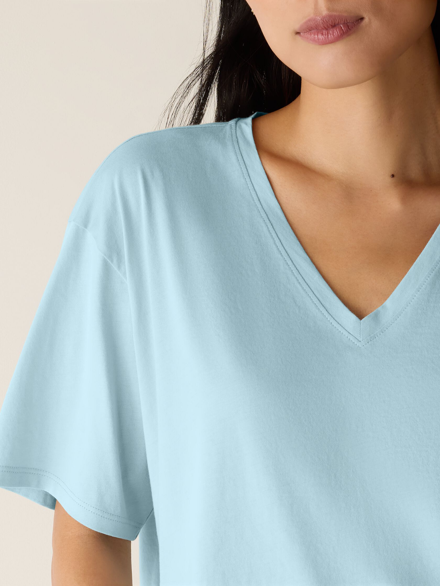 Organic Pima Cotton Jersey V-Neck Tee