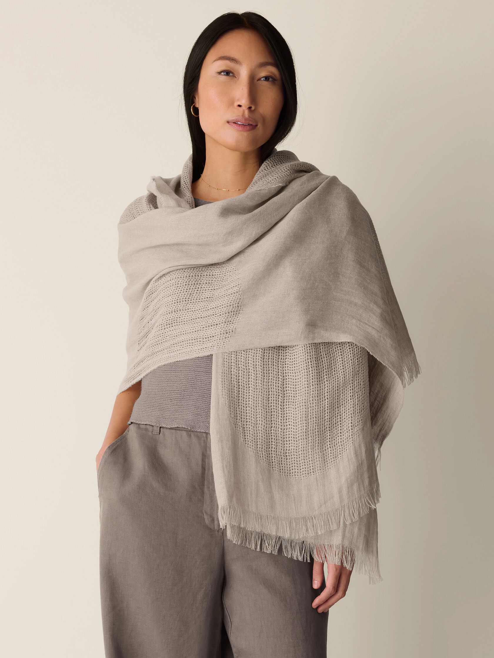 Organic Linen Circles Scarf