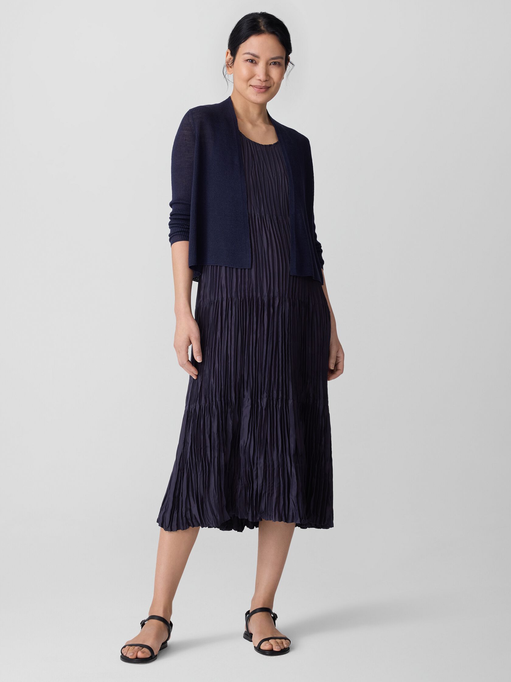 Organic Linen Cotton Cropped Cardigan