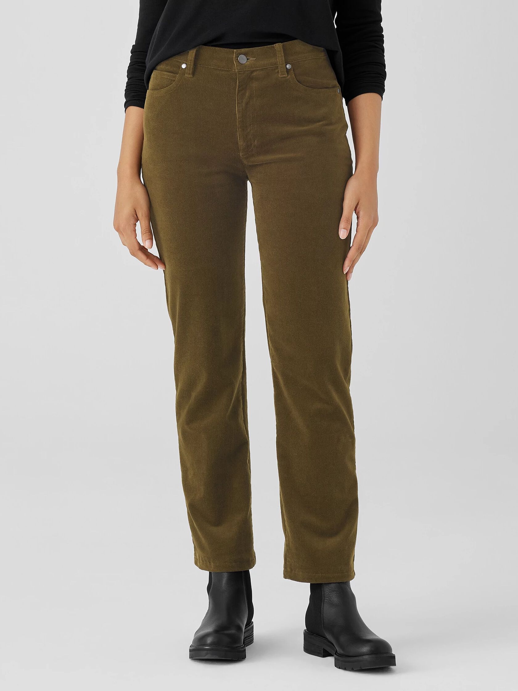 Organic Cotton Stretch Corduroy Straight Pant