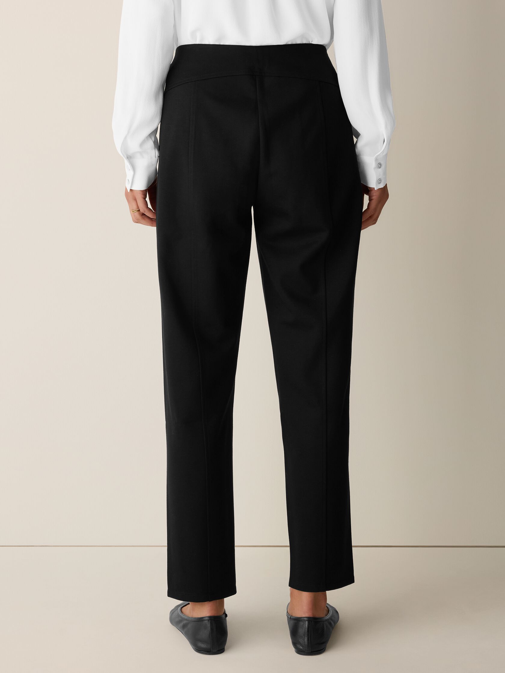 Washable Flex Ponte Tapered Trouser Pant