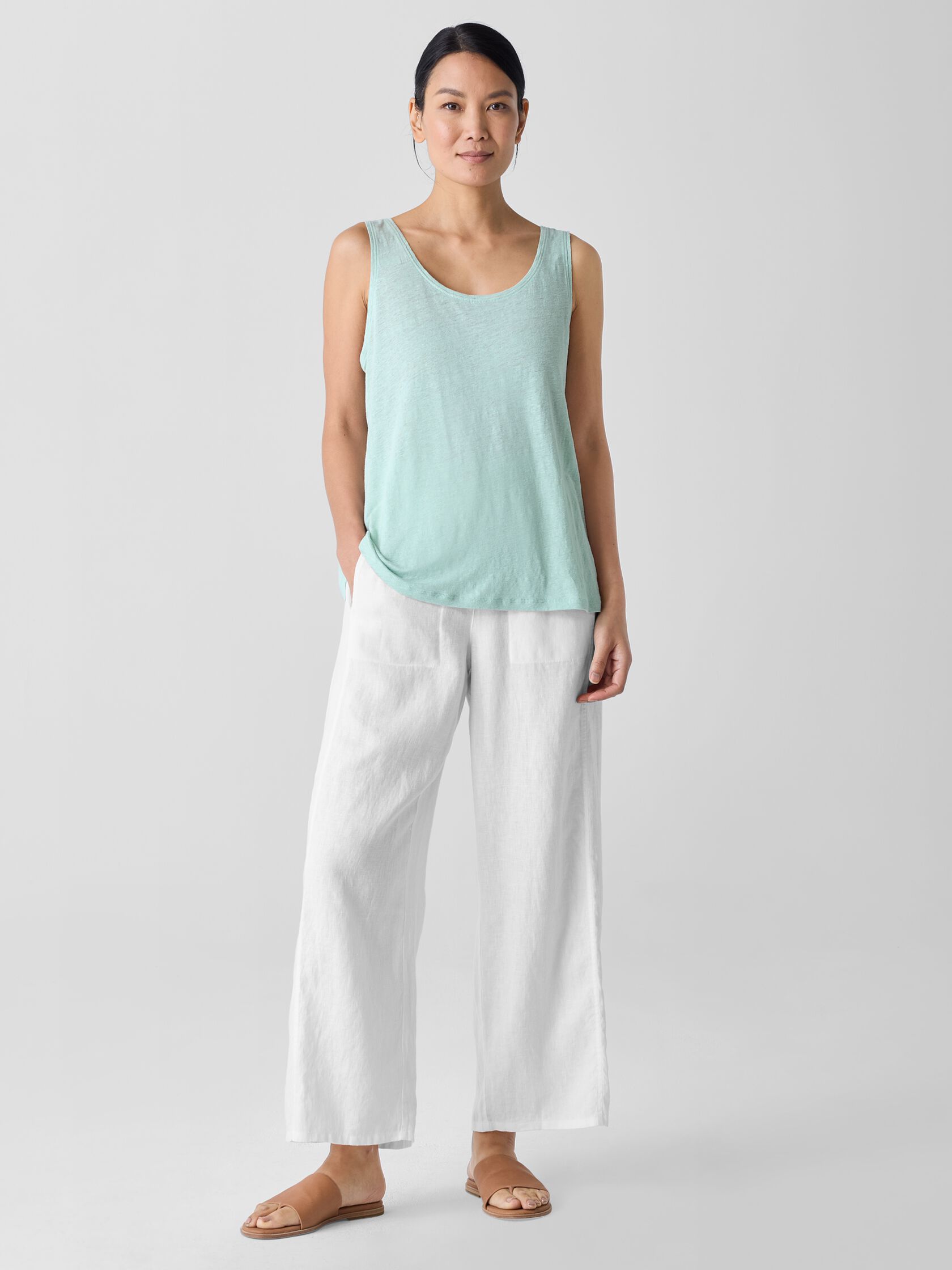 Organic Linen Jersey Scoop Neck Tank
