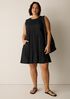 Crushed Silk Round Neck Dress
