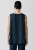 Silk Georgette Crepe Ballet Neck Long Tank