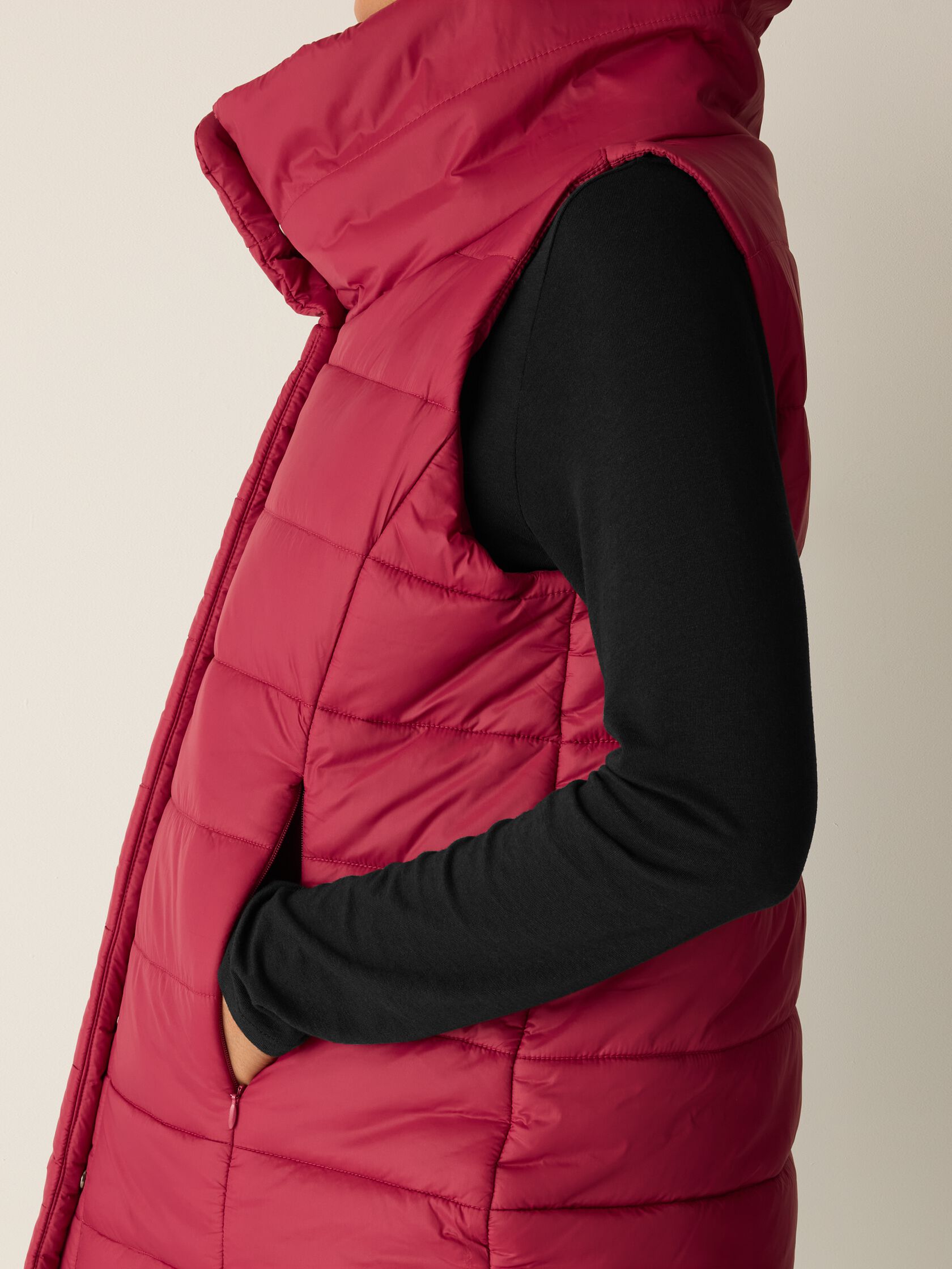 Eggshell Recycled Nylon Stand Collar Vest