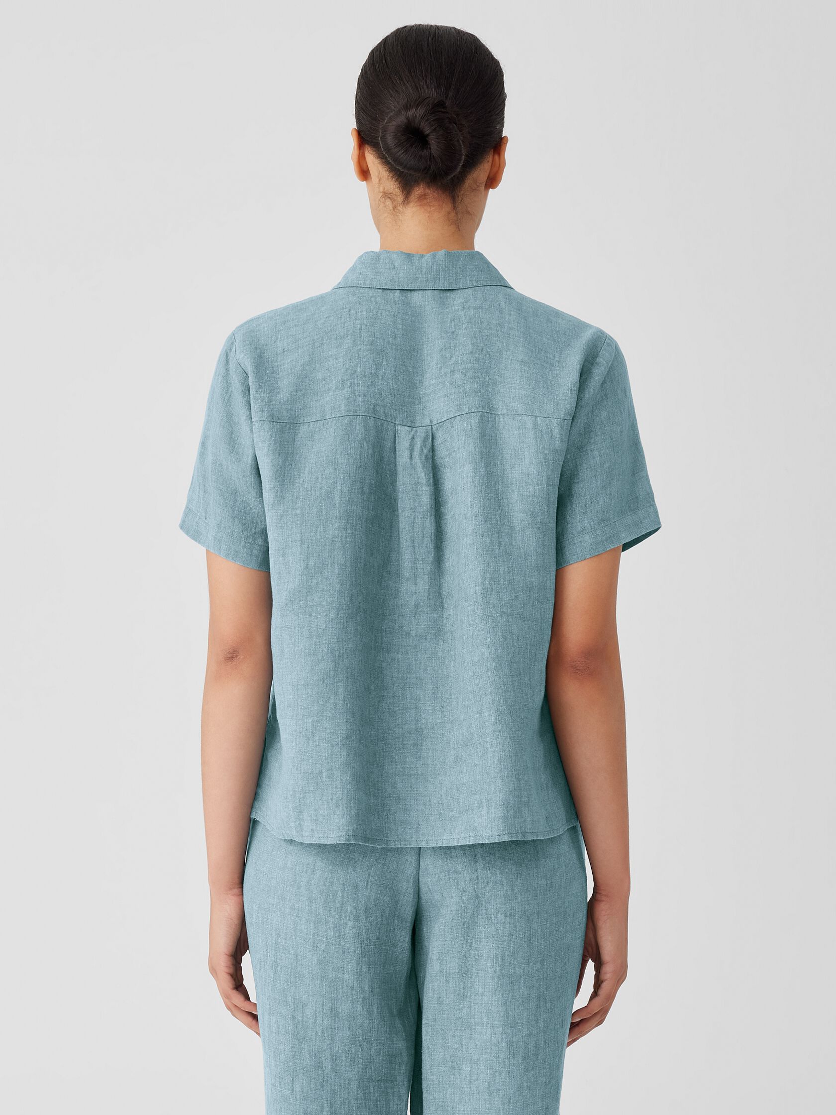 Washed Organic Linen Délavé Short-Sleeve Shirt