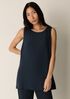 Silk Georgette Crepe Ballet Neck Long Tank