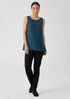 Silk Georgette Crepe Ballet Neck Tank