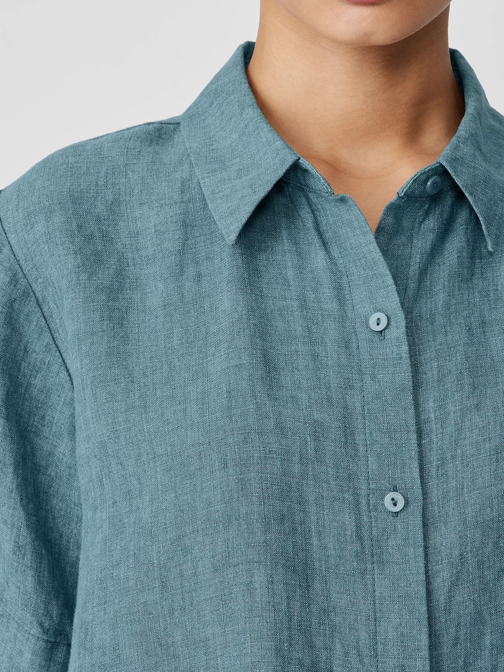 Washed Organic Linen Délavé Short-Sleeve Shirt