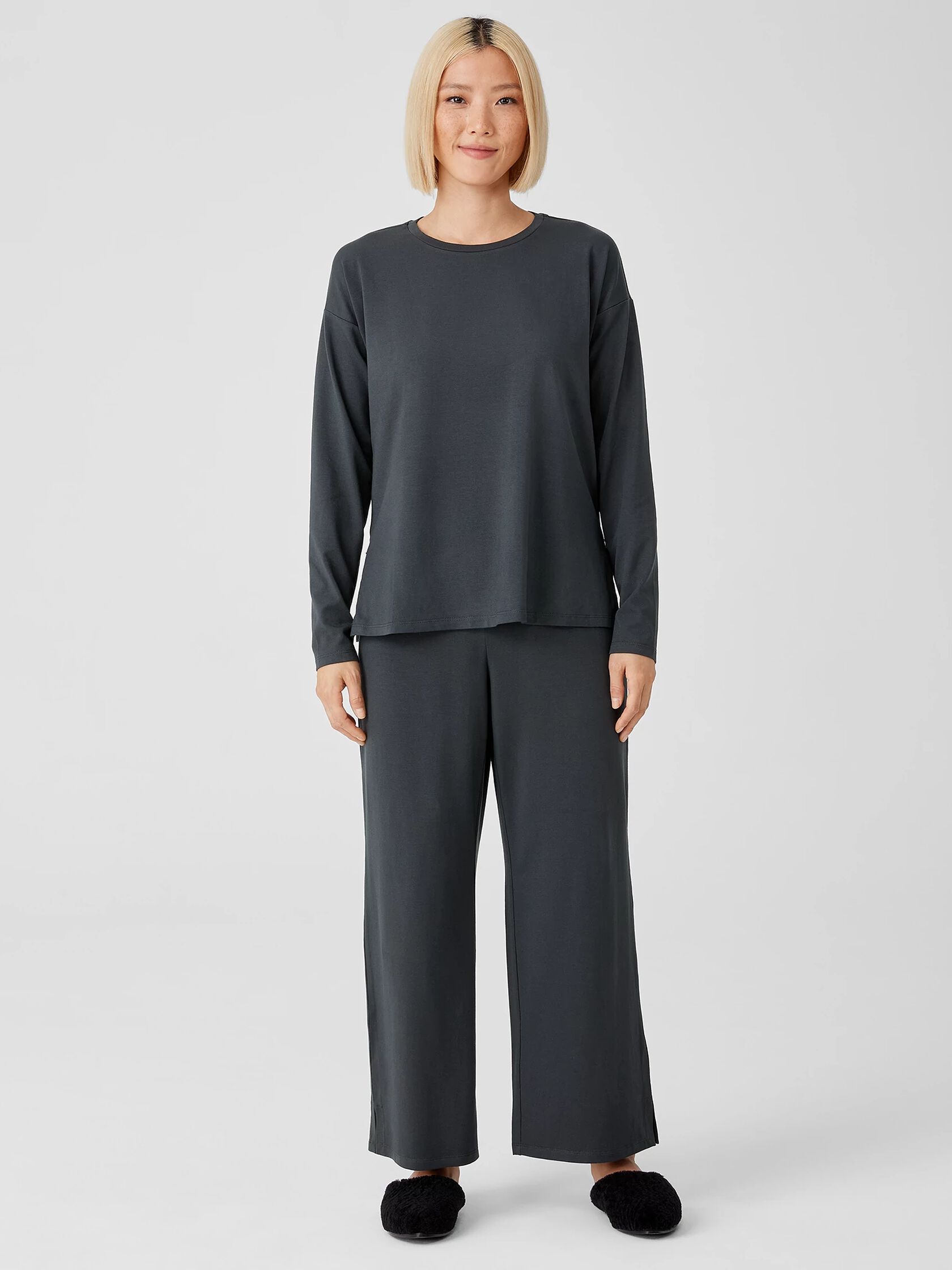 Stretch Jersey Knit Straight Pant