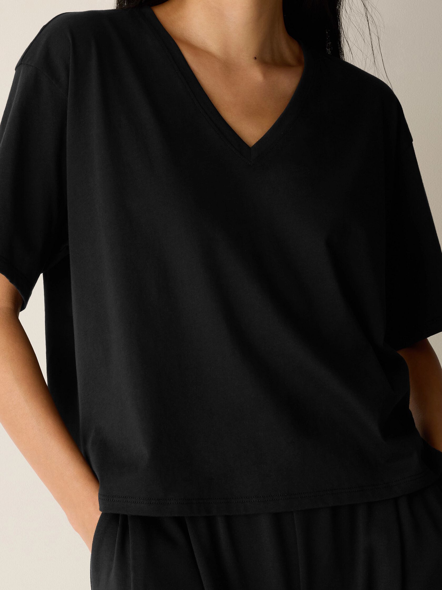 Organic Pima Cotton Jersey V-Neck Tee