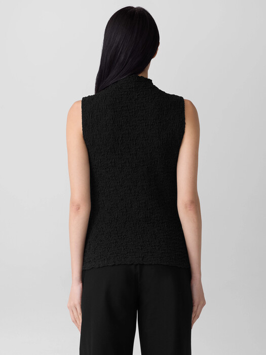 Bubble Jacquard Funnel Neck Top