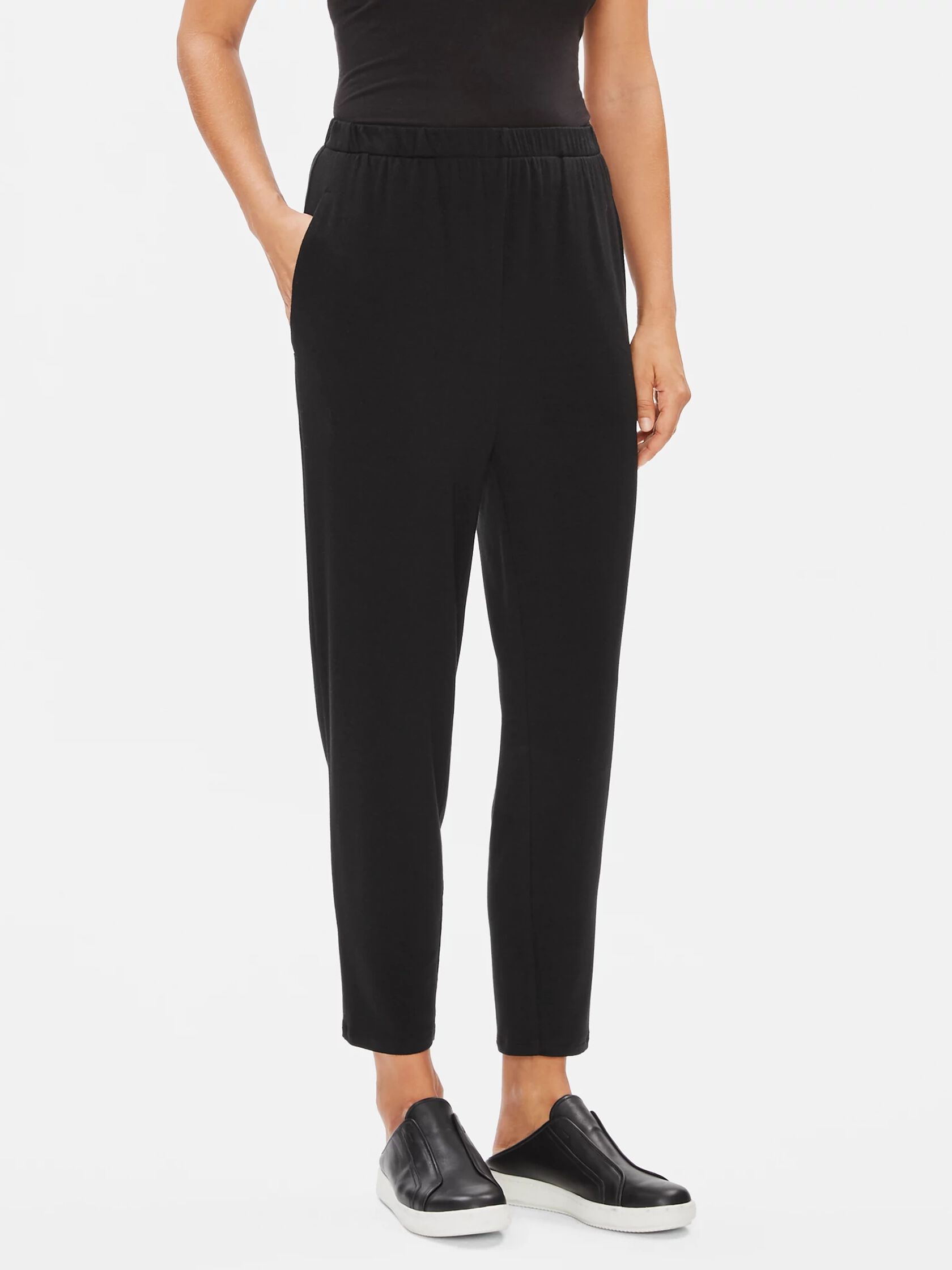 Tencel Stretch Terry Slouchy Ankle Pant