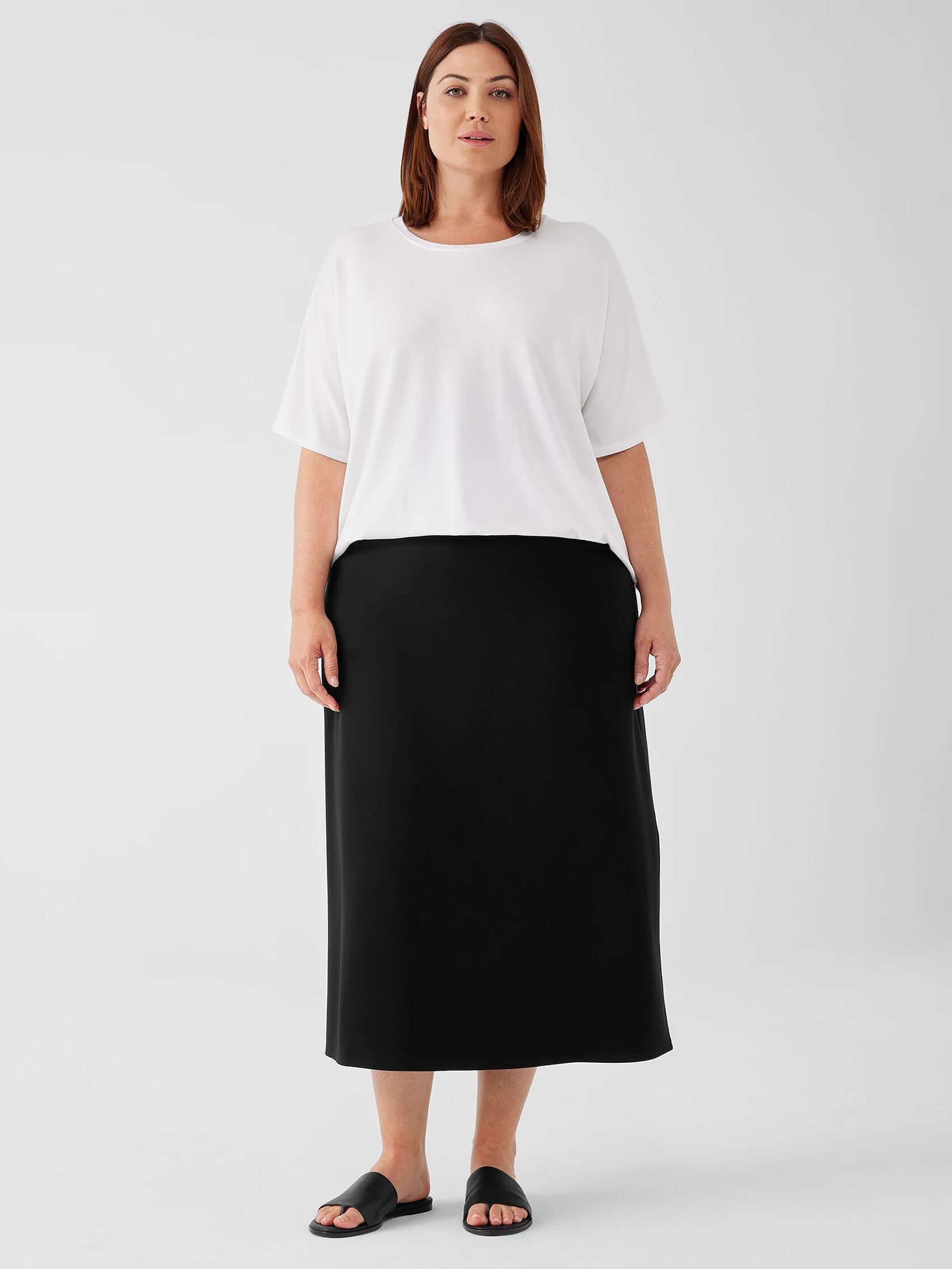 Stretch Jersey Knit A-Line Skirt