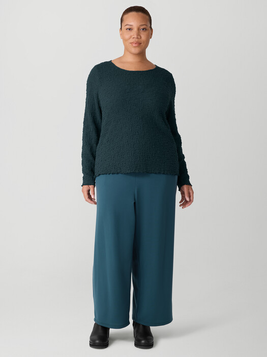 Bubble Jacquard Round Neck Top