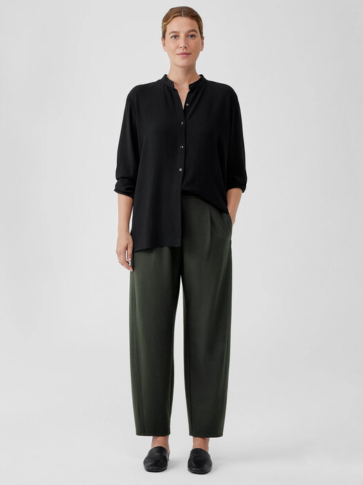 Boiled Wool Jersey Pleated Lantern Pant