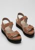 Calo Tumbled Leather Wedge Sandal